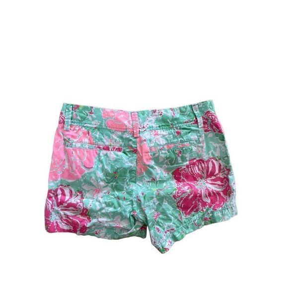 Lilly Pulitzer Women’s Mint Green & Pink Floral Print The Callahan Shorts Size 2 - Picture 7 of 7
